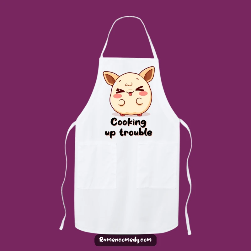 Funny Gyoza Wink Apron - Chef's Playful & Humorous Kitchen Companion