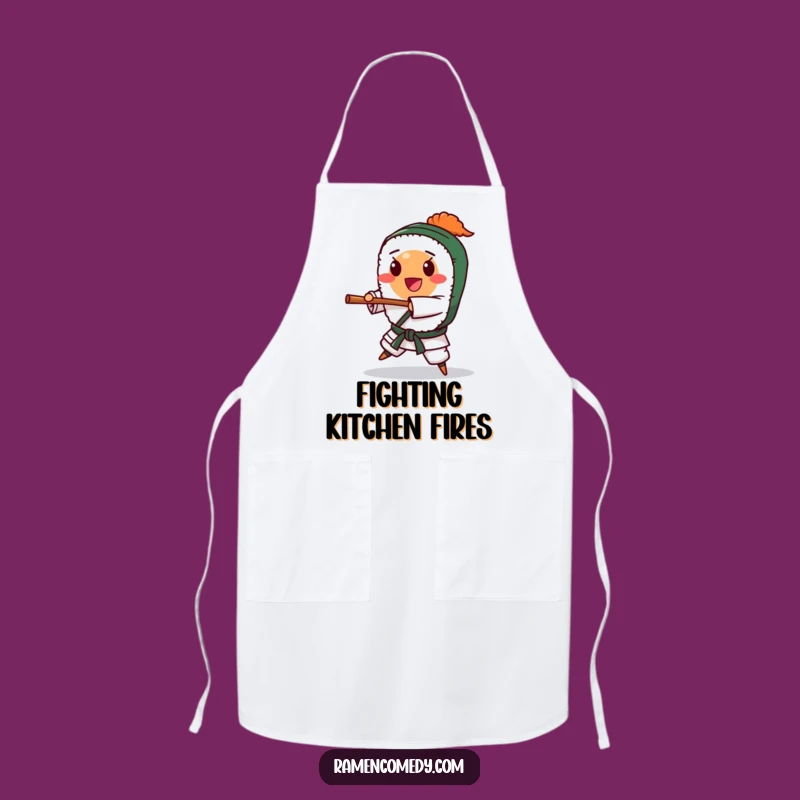 Funny Happy Sushi Karate Chop Apron - Chef's Funny Gift for Foodies