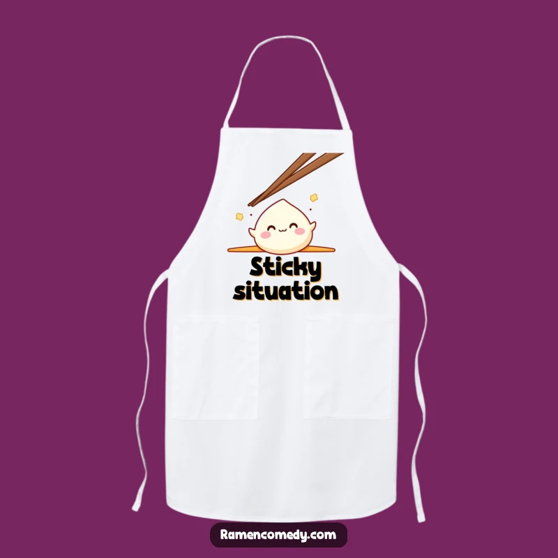 Funny Mochi Bounce Kitchen Apron: Chef's Delightful Japanese Dessert Wear