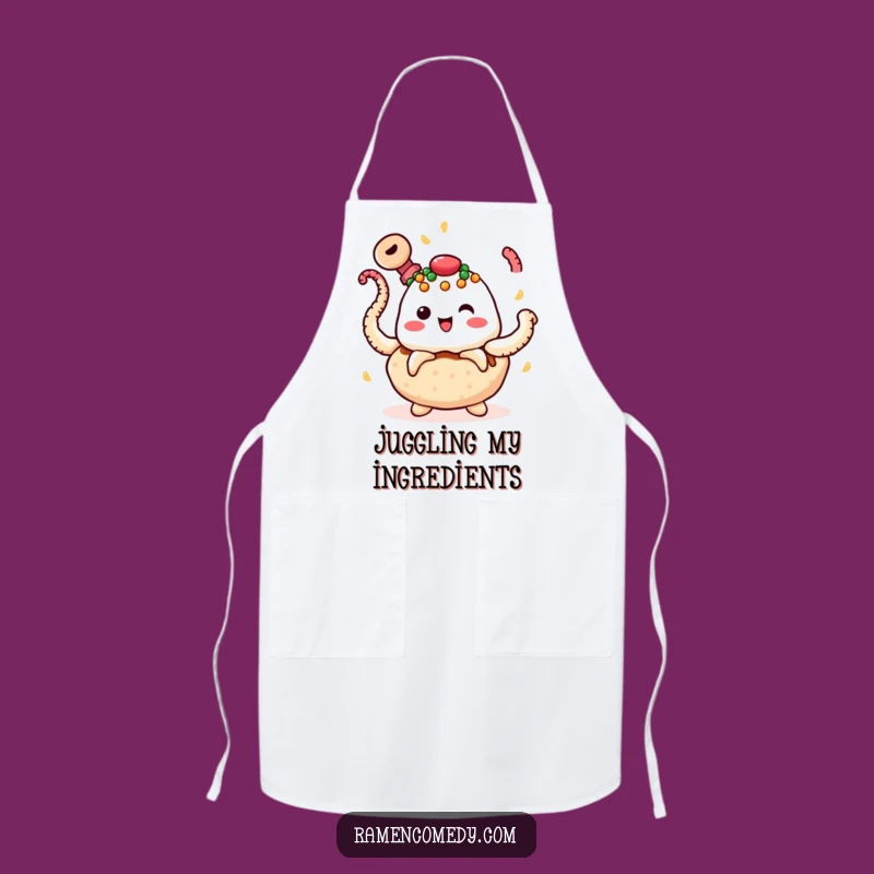 Funny Takoyaki Juggling Apron - Kitchen Fun for Street Food Fans