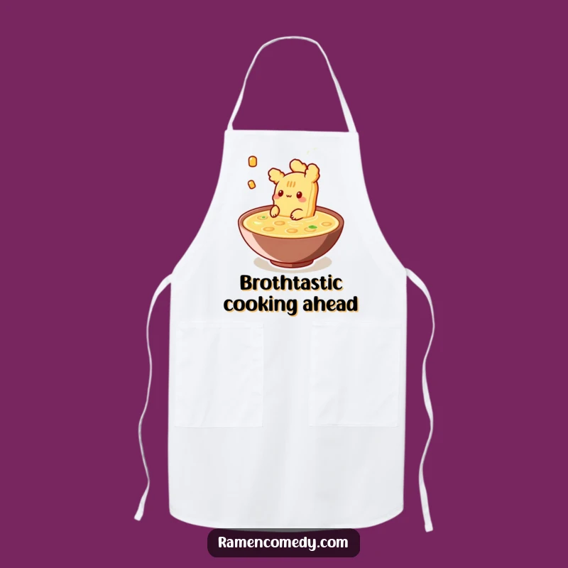 Funny Tempura Broth Apron: Cook with Calmness, Hilarious Food Character Style