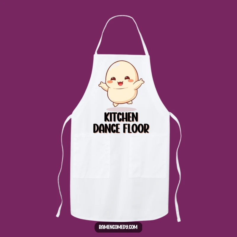 Funny Dumpling Chef Apron - Dancing Character Kicking, Kitchen Funny Gift Essential
