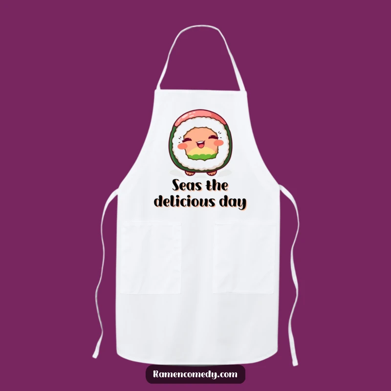 Funny Sushi Chef Apron: Cheerful Wink, Humorous Kitchen Wear