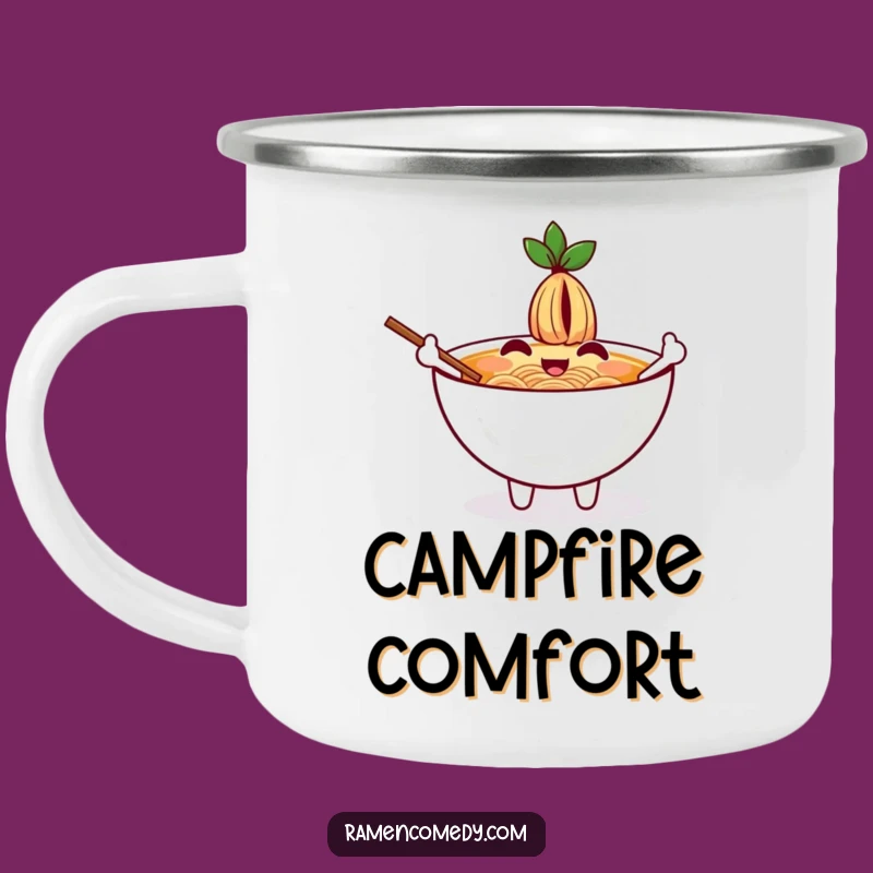 Funny Ramen Wave Camping Mug: Enjoy Warmth on the Go
