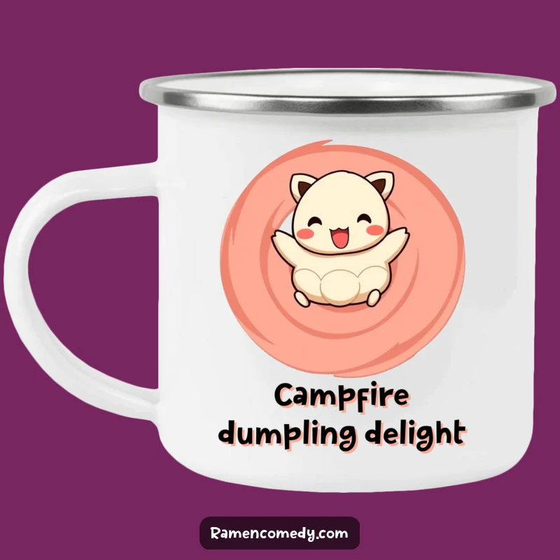 Funny Camping Mug: Happy Dumpling on Naruto Swirl
