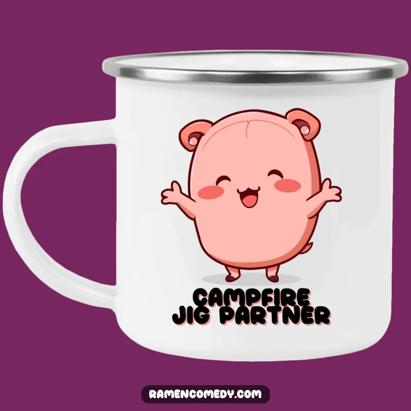Funny Chashu Pork Jig Camping Mug: Joyful Outdoor Ramen Companion