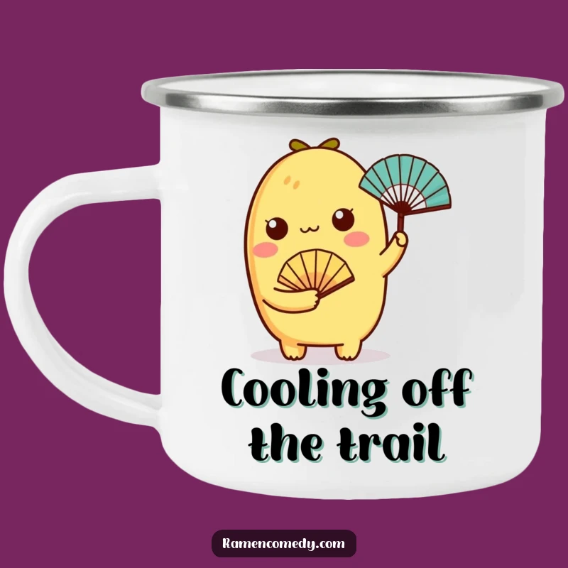 Funny Tamagoyaki Fan Camping Mug - Charming Character Drinkware, Gift!