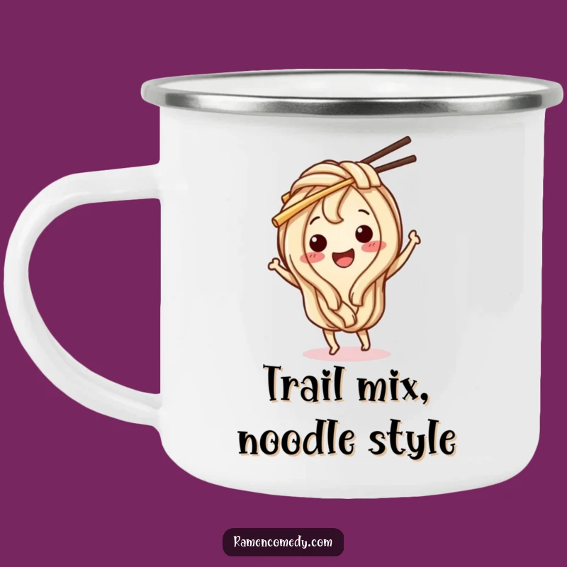 Funny Udon Noodle Camping Mug: Outdoor Fun with a Dancing Character