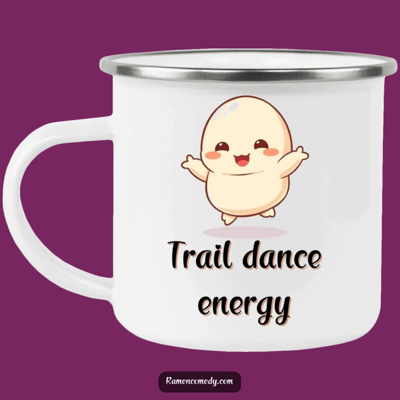 Adventure Funny Dumpling Mug - Dancing Character Kicking, Outdoor Funny Gift