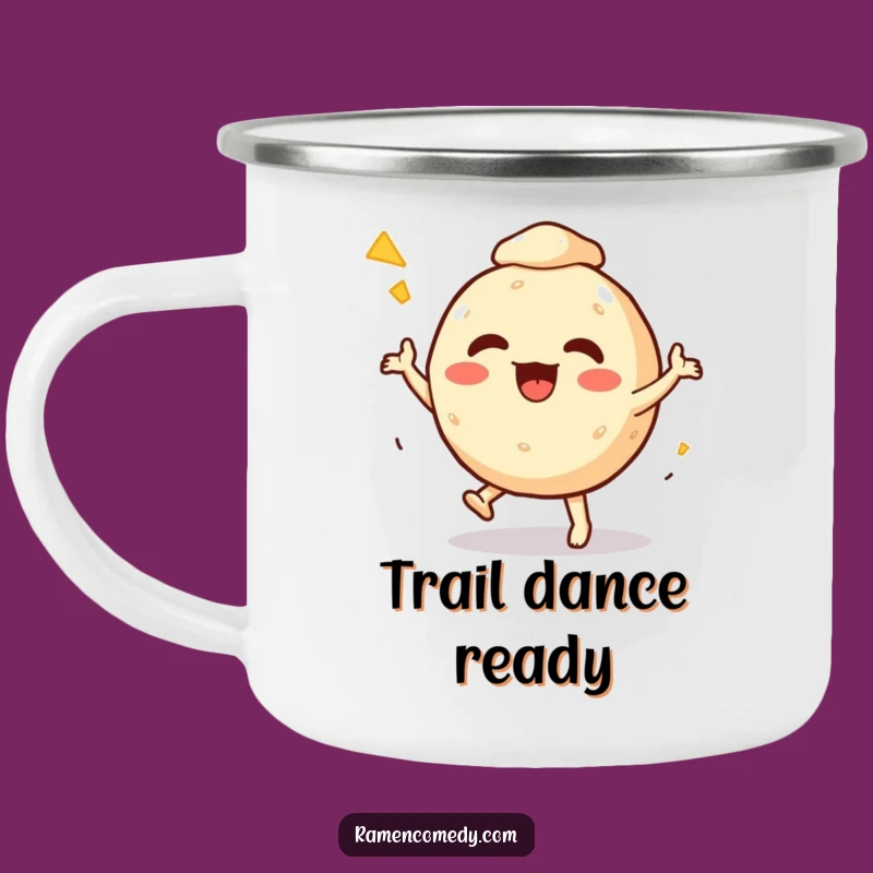 Funny Takoyaki Dance Camping Mug: Adventure-Ready with Lively, Hilarious Food Character