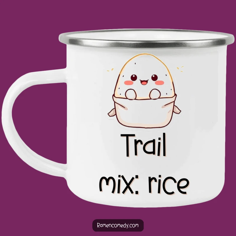Funny Onigiri Camping Mug: Playful Rice Ball Character for Outdoor Adventures
