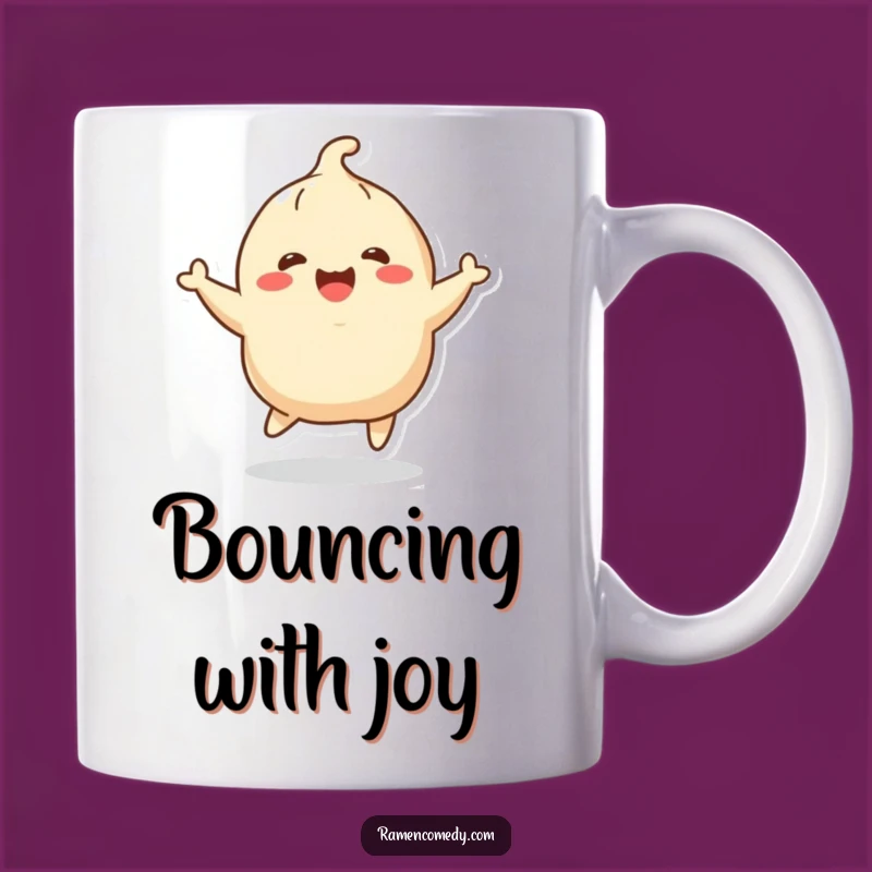 Funny Cheerful Dumpling Bouncing Mug - Joyful Foodie Funny Gift