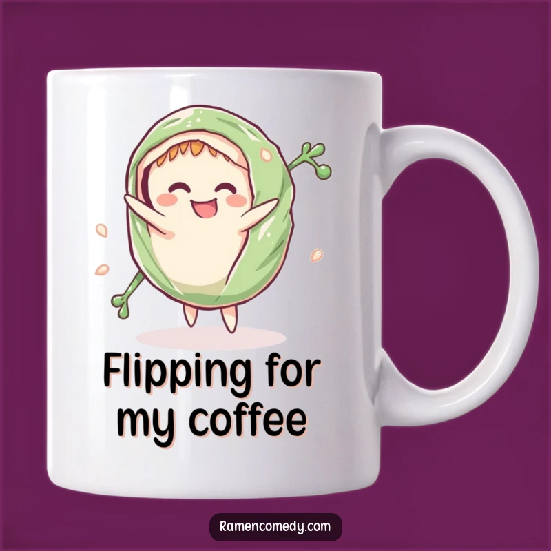 Funny Sushi Mug: Seaweed Wrap Cartwheel, Hilarious Japanese Food Humor Funny Gift