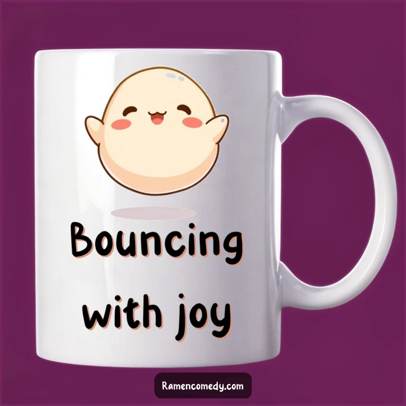 Funny Dumpling Bounce Mug - Happy Food Character, Perfect Funny Gift!