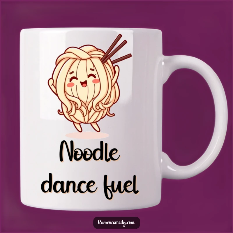 Funny Happy Udon Noodle Mug: Dancing Character Chopsticks Funny Gift