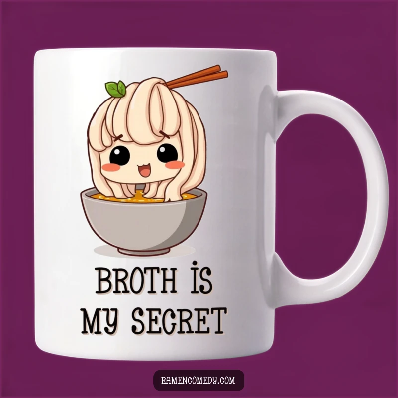 Funny Noodle Mug: Udon Sips Broth, Adorable Foodie Humor Funny Gift for Soup Lovers