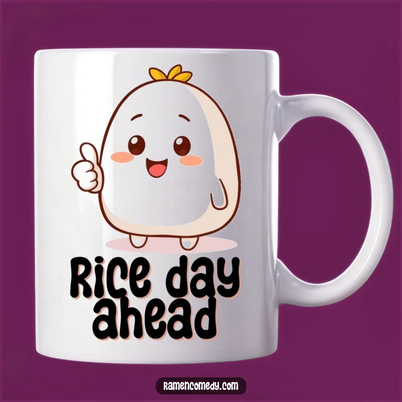 Funny Onigiri Thumbs Up Mug - Smiling Rice Ball Art - Hilarious Japanese Food Gift