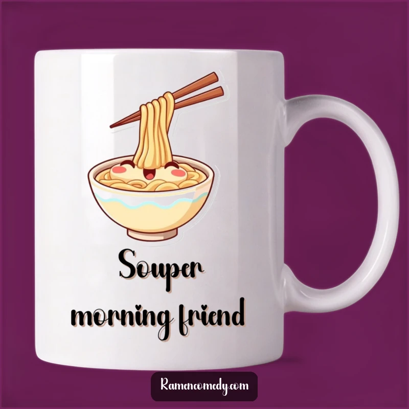 Funny Ramen Mug: Happy Noodles & Chopsticks Gift for Food Lovers