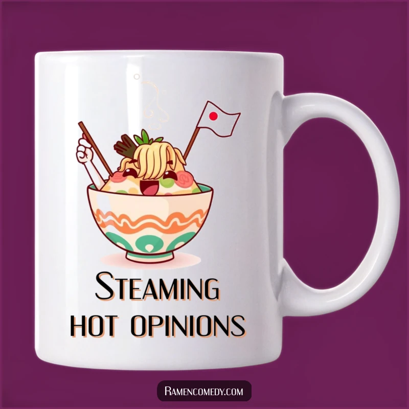 Funny Ramen Flag Mug: A Cheerful Gift for Noodle Lovers