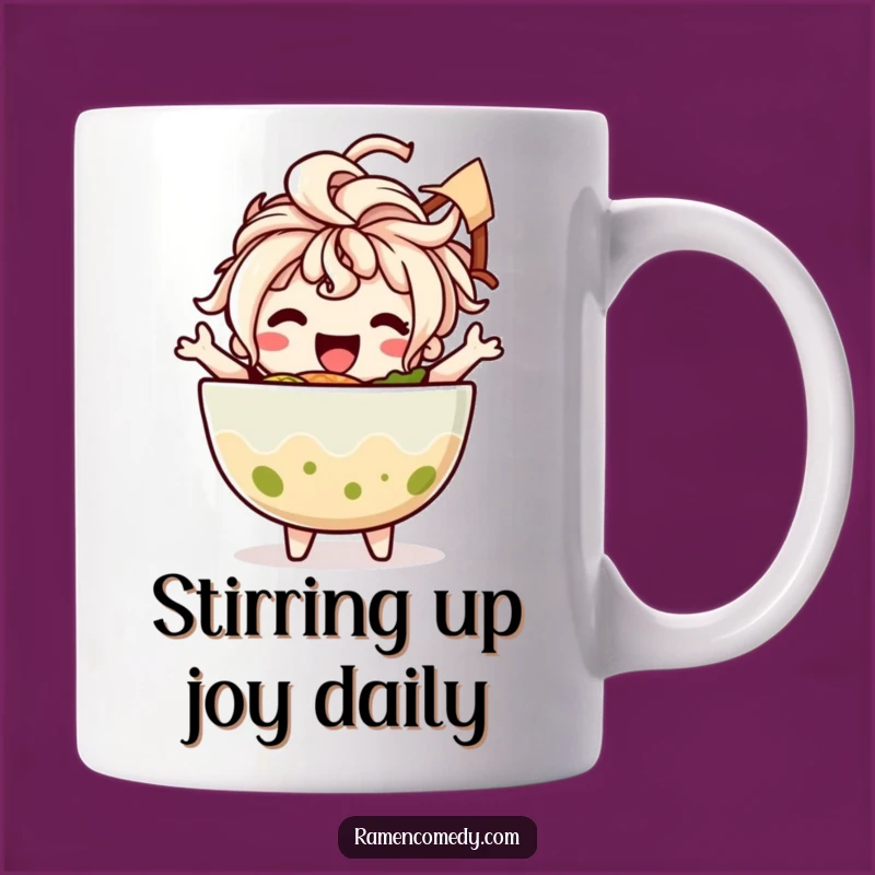 Funny Ramen Dance Mug: Happy Noodle Bowl Character, Perfect Funny Gift