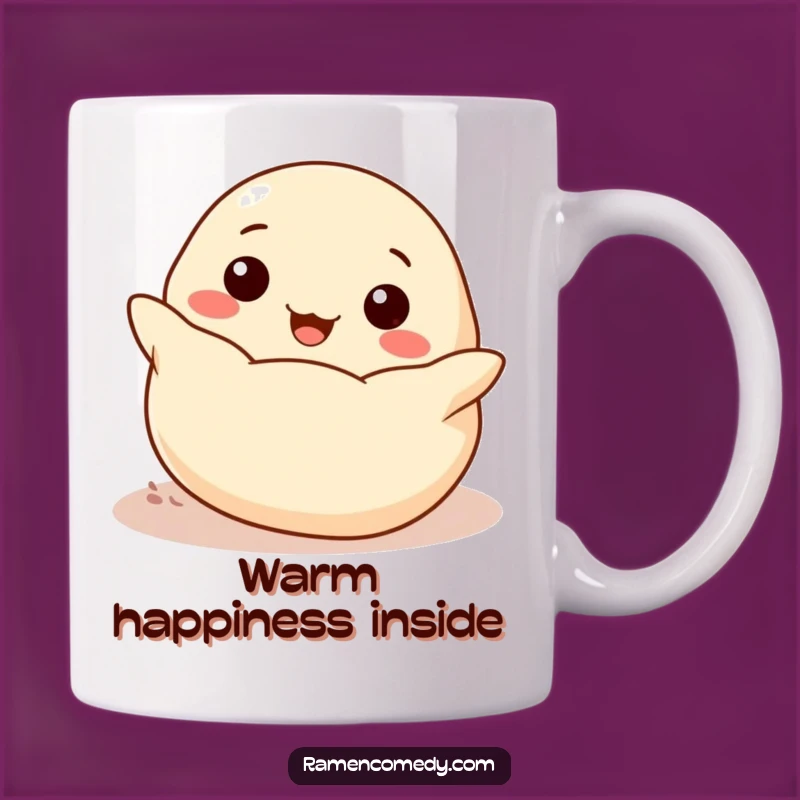 Funny Cheerful Dumpling Rolling Mug - Delightful Foodie Gift