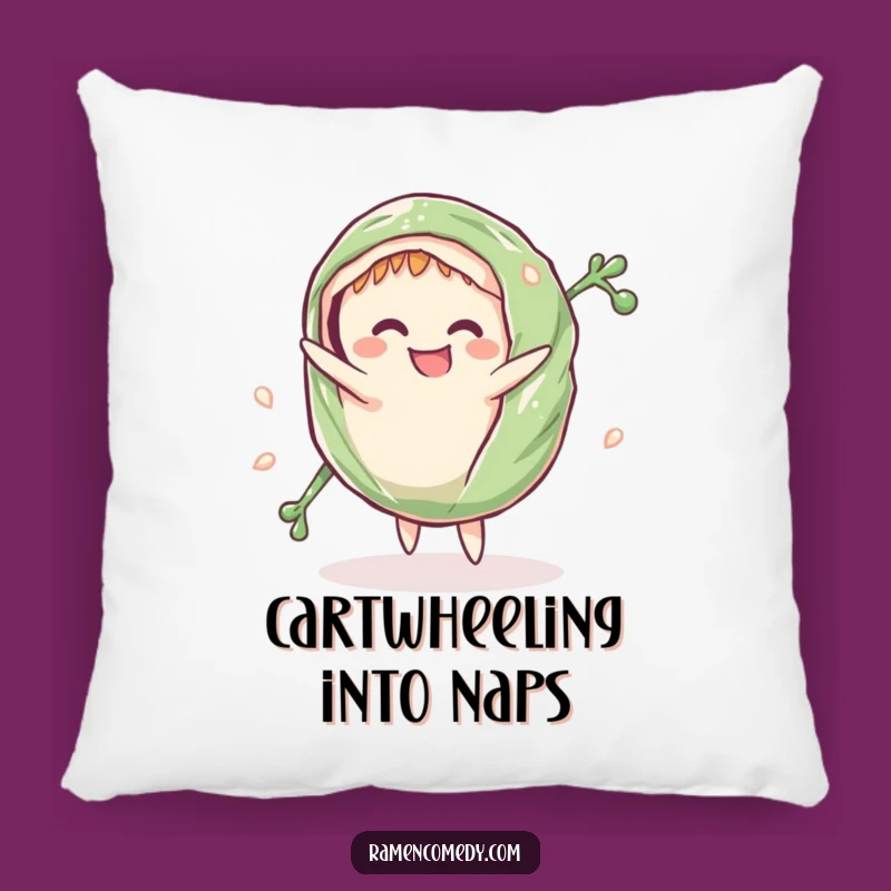 Funny Accent Pillow: Seaweed Wrap Cartwheel Design, Cozy and Hilarious Funny Gift for Fun Spaces