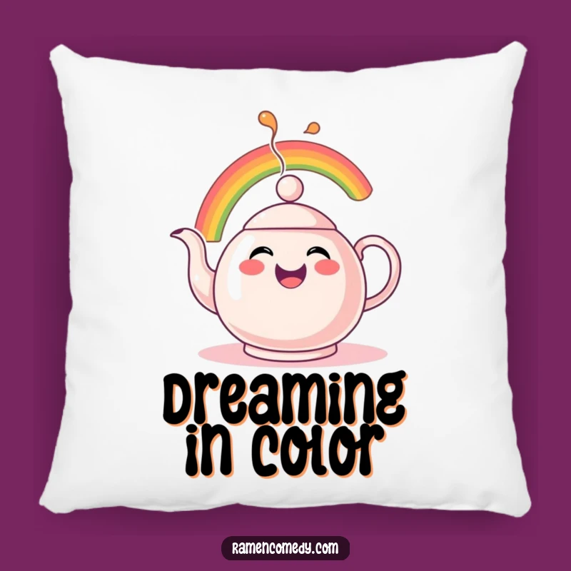 Cozy Funny Rainbow Teapot Pillow: Soft & Cheerful Home Accent