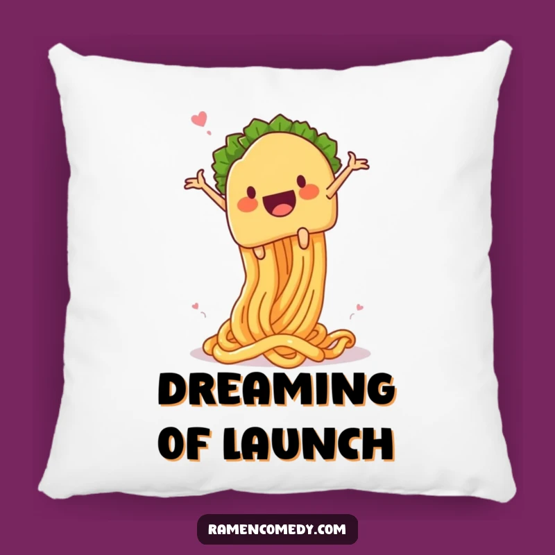 Funny Taco Noodle Launch Pillow: Cozy Up with Comical Bites!