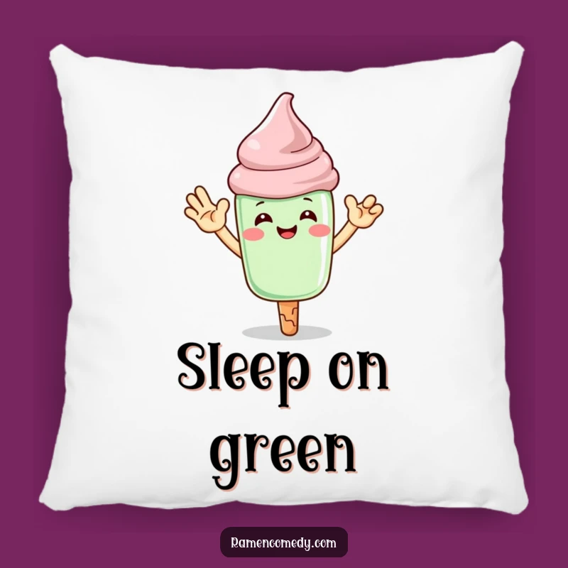 Funny Matcha Ice Cream High-Five Pillow: Sweet Comfort and Style