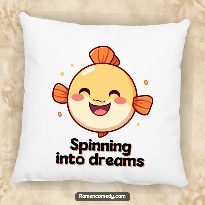 Funny narutomaki pillow, cheerful spinning fish cake, cute ramen cushion.