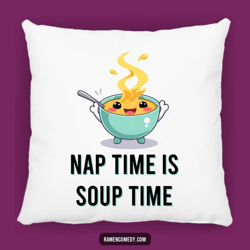 Funny Soup Character Pillow: Cuddle Up with Spoonfuls of Glee