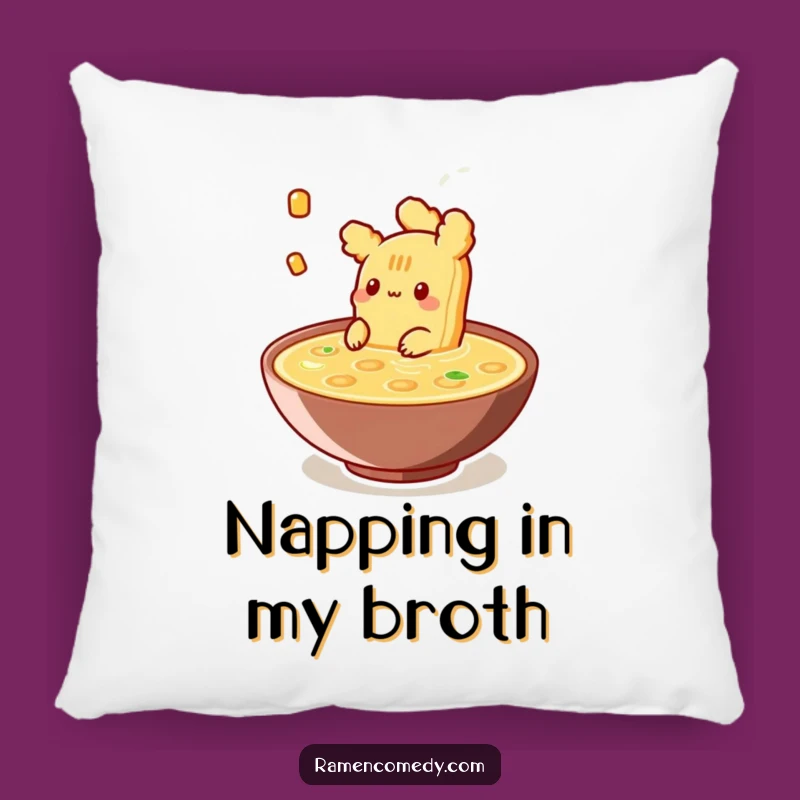 Funny Tempura Broth Pillow: Cozy Comfort with a Relaxing, Hilarious Food Character Design