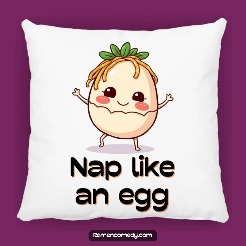 Funny Kicking Ramen Egg Pillow: Happy Egg Cushion, Humorous Gift