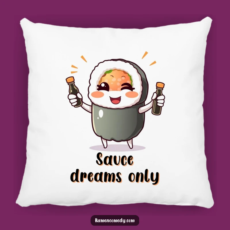 Funny Sushi Roll Wink Pillow: Cozy & Hilarious Home Decor