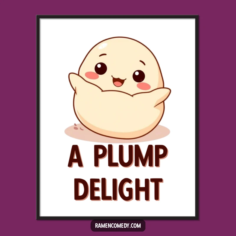Funny Cheerful Dumpling Rolling Digital Art - Delightful Foodie Decor