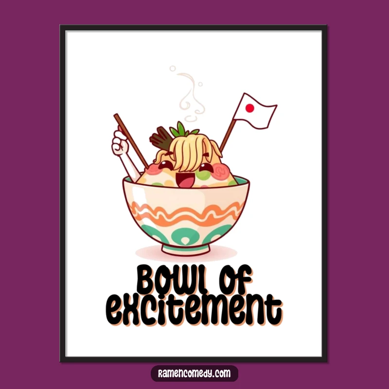 Funny Ramen Flag Digital Print: Instant Cheerful Decor