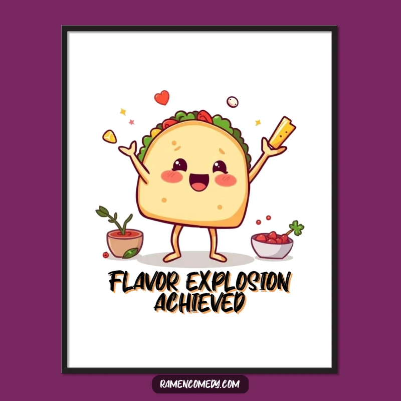 Funny Taco Juggling Digital Art - Hilarious Foodie Wall Decor