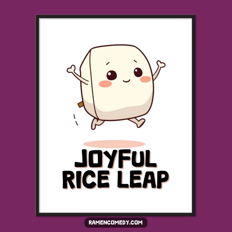 Funny Jumping Onigiri Digital Art - Energetic Food Decor