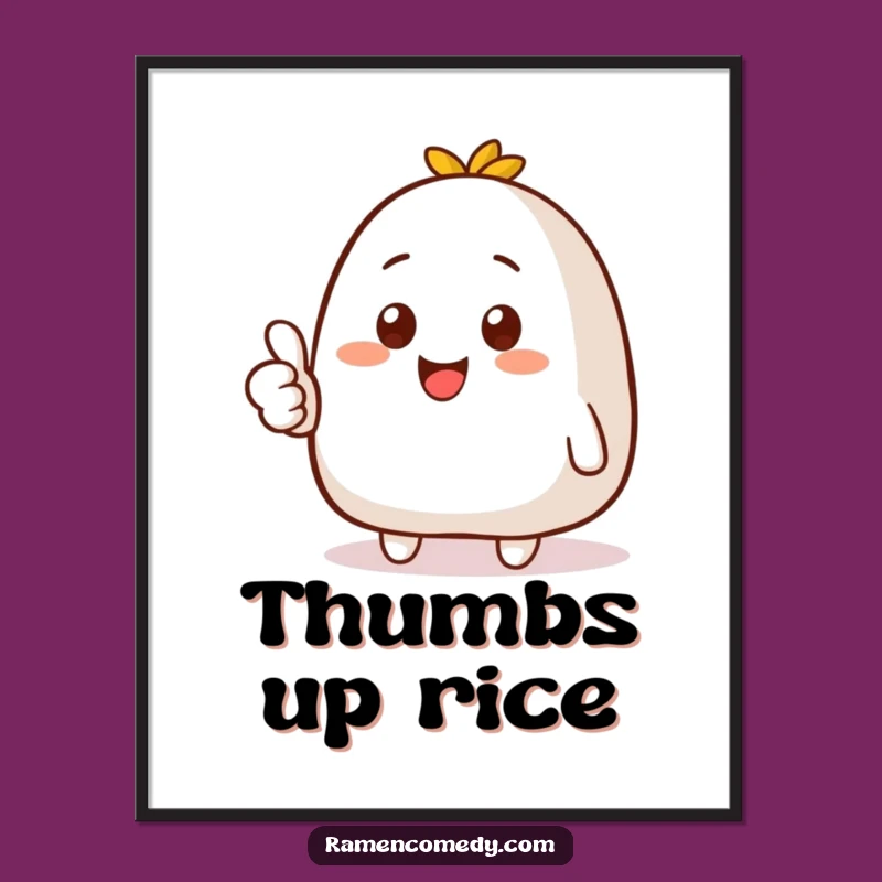 Funny Onigiri Thumbs Up Digital Art - Smiling Rice Ball - Instant Download Gift