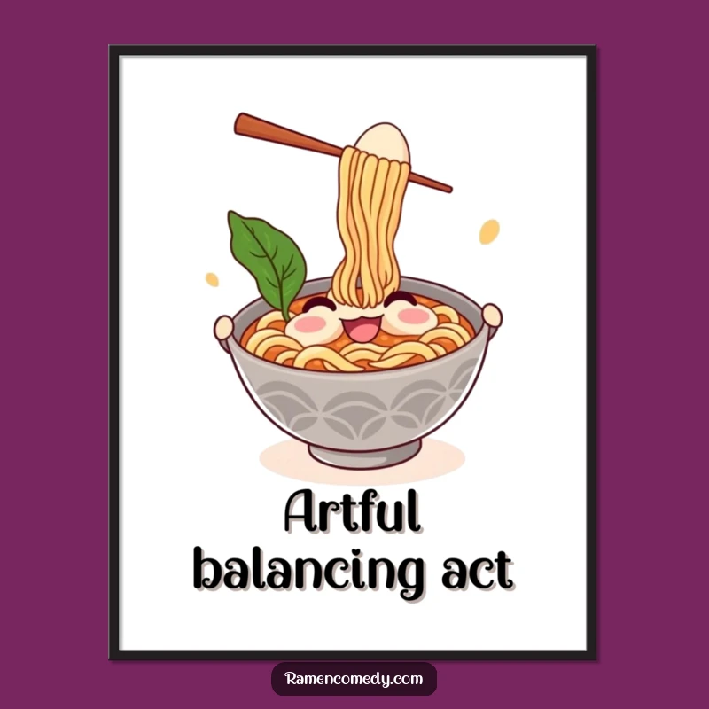 Funny Ramen Digital Art: Comedic Juggler Print, Instant Hilarious Decor