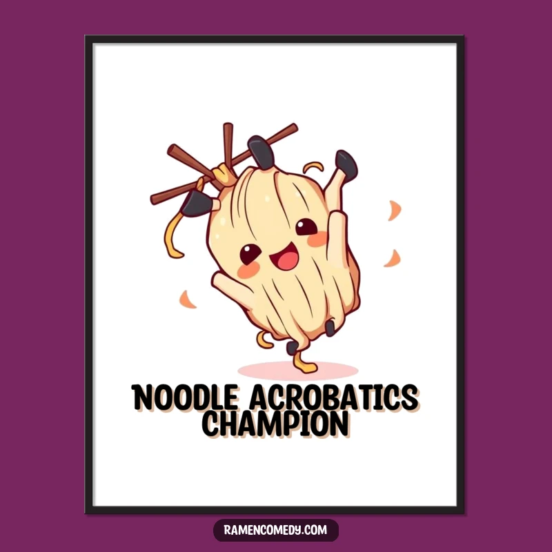 Funny Ramen Noodle Digital Art Print - Joyful Character Decor, Instant Gift!
