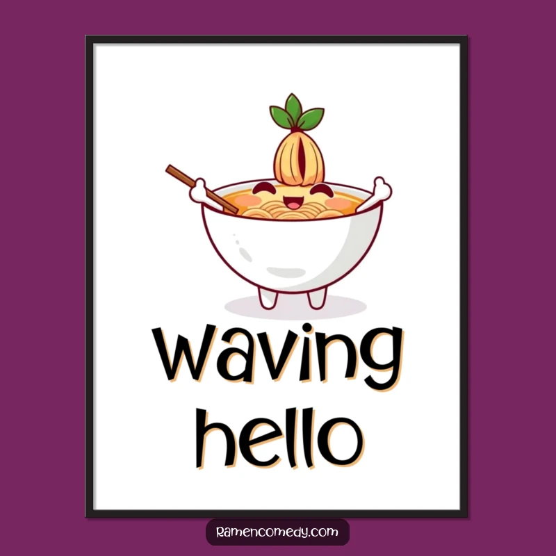Funny Ramen Wave Digital Art: Instant Warmth for Your Walls