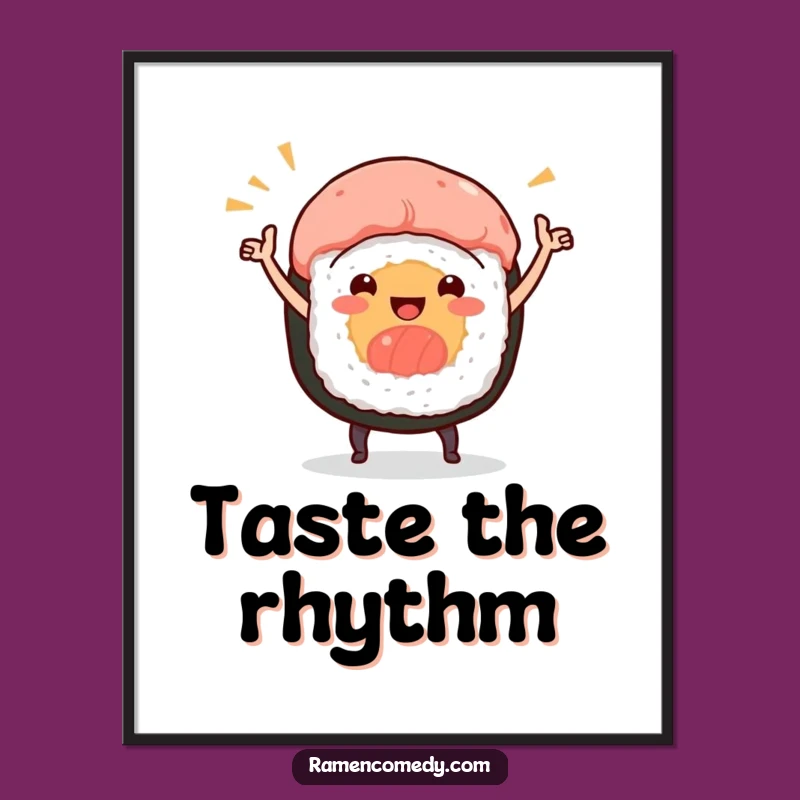 Funny Sushi Dance Digital Art: Instant Flavor for Your Walls