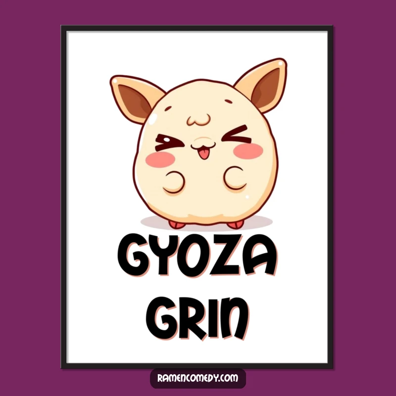 Funny Gyoza Wink Digital Art - Instant Playful Decor with Mischievous Charm