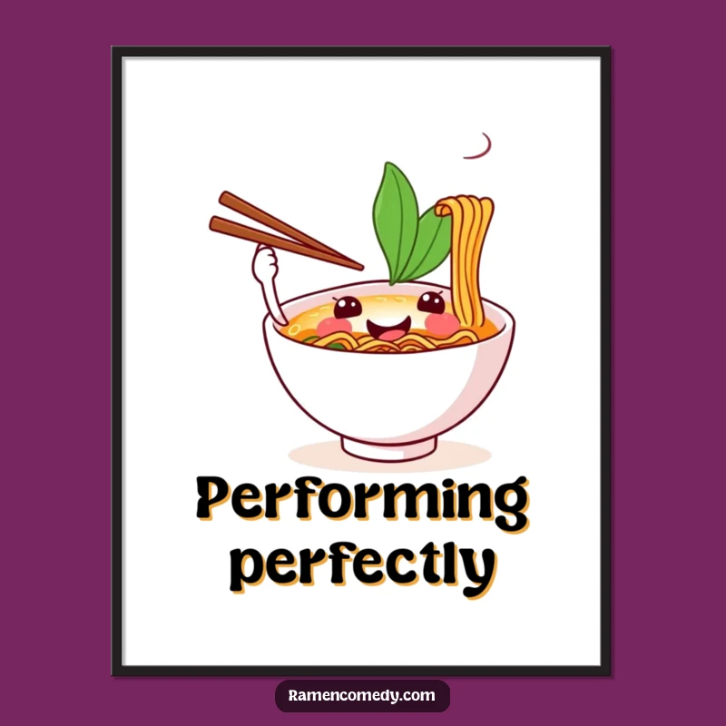 Funny Ramen Juggling Digital Art: Happy Bowl's Act, Instant Decor