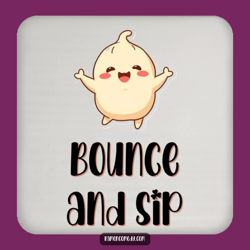 Funny Cheerful Dumpling Bouncing Coaster - Protect Surfaces Funny Gift