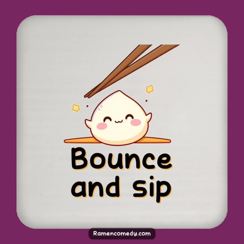 Funny Mochi Bounce Drink Coaster: Protect Surfaces with Japanese Dessert Style