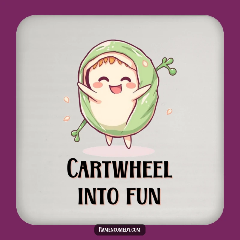 Funny Drink Coaster: Seaweed Wrap Cartwheel, Protects Surfaces with Hilarious Funny Gift Flair