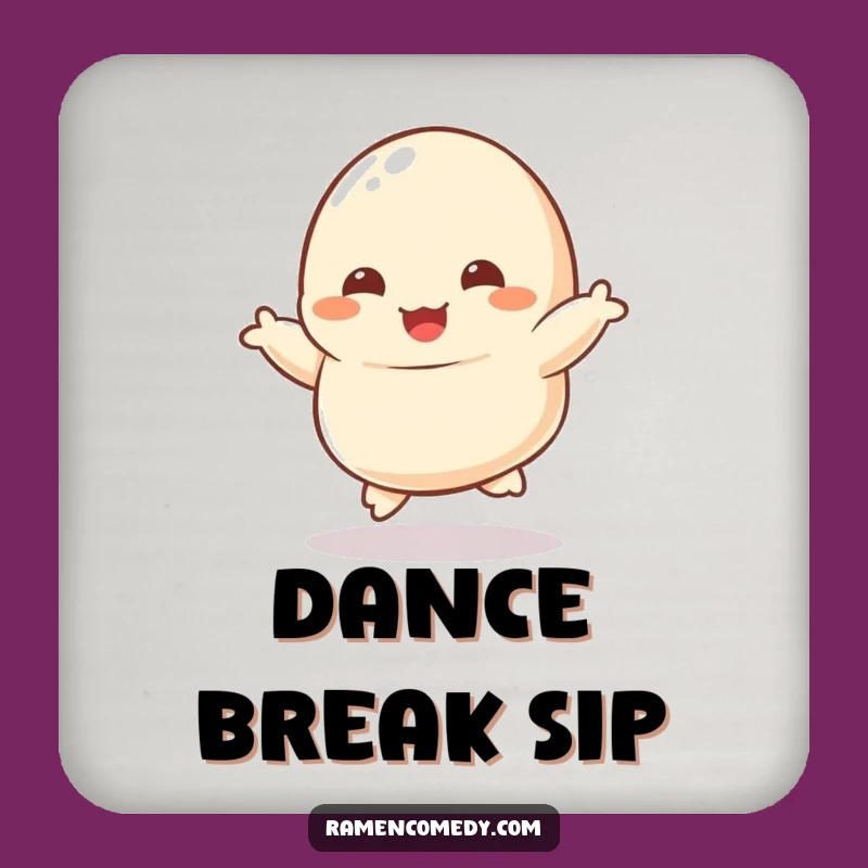 Funny Dumpling Drink Coaster - Dancing Character Kicking, Protect Furniture Funny Gift