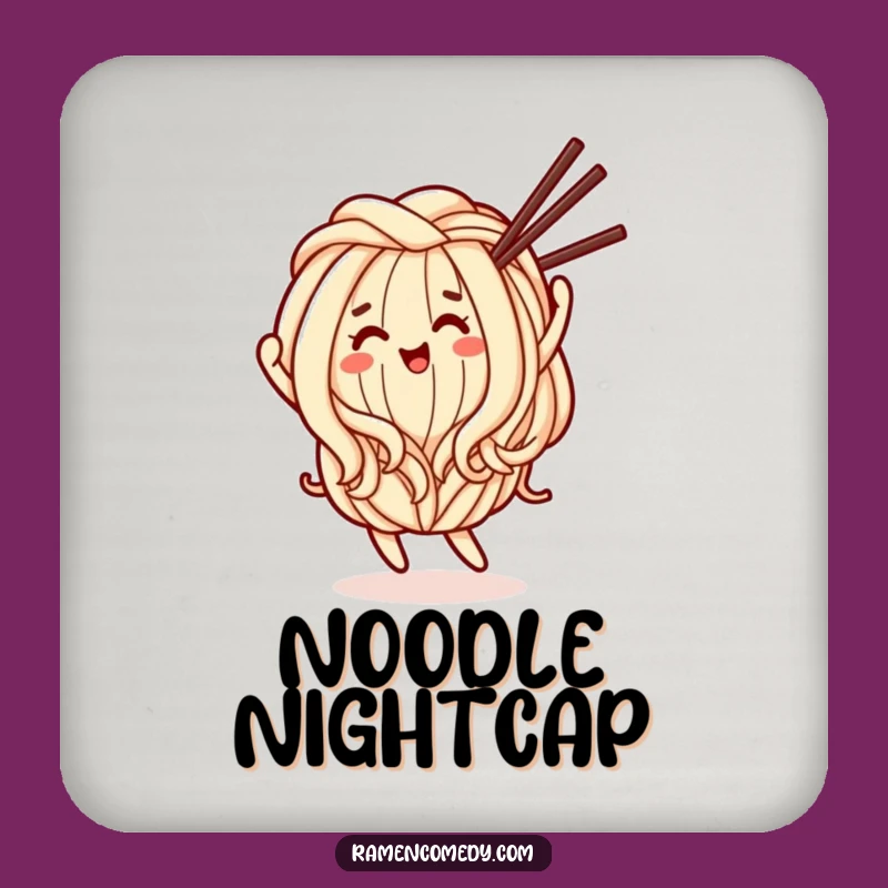 Funny Happy Udon Noodle Coaster: Absorbent Dancing Humor Funny Gift